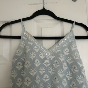 Light Blue Embroidered Spaghetti Strap Top